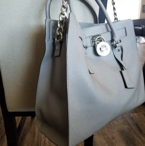 Michael Kors Hamilton Purse Grey Silver Hardware
